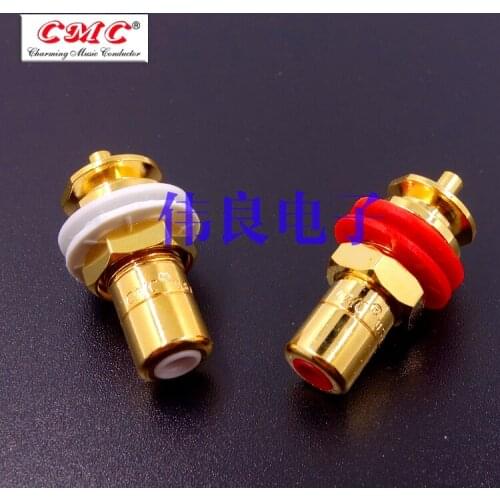 1 pair of US CMC816u oxygen-free copper plated 24K gold RCA socket