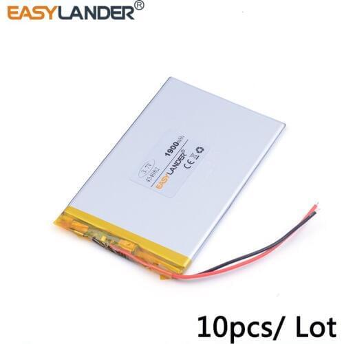 10pcs /Lot 3.7v lithium Li ion polymer rechargeable battery 1900mAh 434982 for tablet pc GPS power bank VR AR DVR MP4