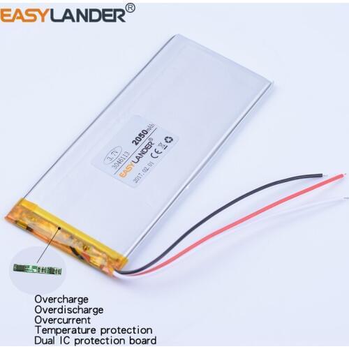 3-wire 3046113 XWD 3046113P 3145113P 3.7V 2050mAh polymer lithium battery for china clone Goophone 5.5 iphone 6S 6plus GPS DVR
