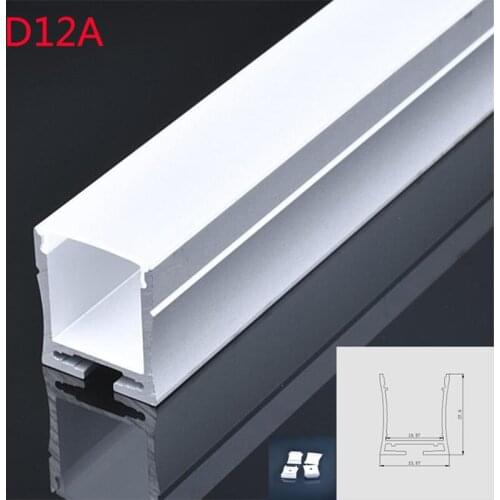 4 Sets D12A 100cm U Shape Aluminum Channel Profile With Cover, End Caps and Hanging Wire for LED Bar lights