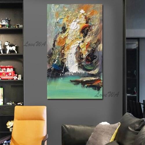 Bright In Colour Abstract Oil Painting With Coloured Textures On Canvas New Arrival Home Decoration Wall Art For Room No Framed