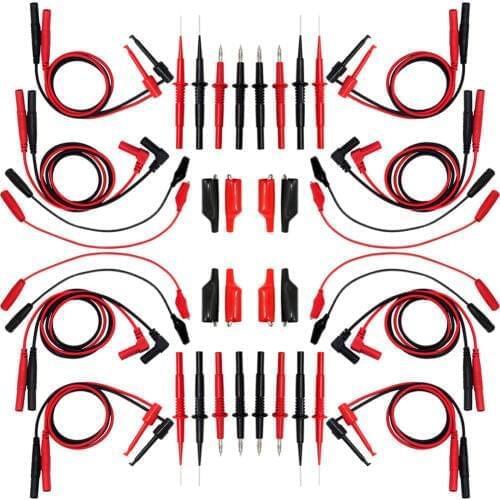 AideTek needle tipped tip test 4 TL809 leads set for multimeter Four alligator clips with removable insulator 4TLP20158