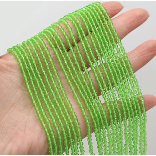 Beads Small Emerald Green Round Natural Semi-Precious Stone Spinel Wear-resistant For Jewelry Making Necklace DIY Bracelet 3mm