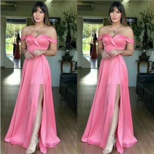 Burgundy Muslim Evening Dresses 2019 A-Line High Slit V-Neck Islamic Dubai Saudi Arabic Long Sleeve Evening Gown Sexy Prom Dress