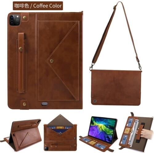 Multifunction Leather Book Case With Pencil Holder For iPad Pro 11 inch 2020 Envelope Flip Card Wallet Stands Cover For iPad 11"