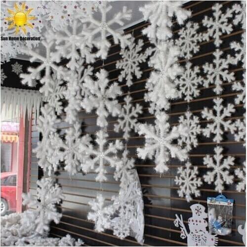 Festival Party Home Decor 30Pcs Christmas Snow flakes White Snowflake Ornaments Holiday Christmas Tree Decortion