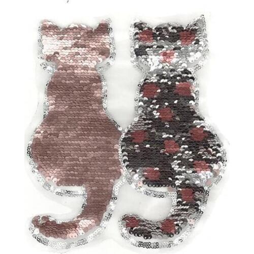 T-shirt Girl Patch 20cm Car Stars flip the double sided Patches for clothing Reversible change color sequins T shirt Women