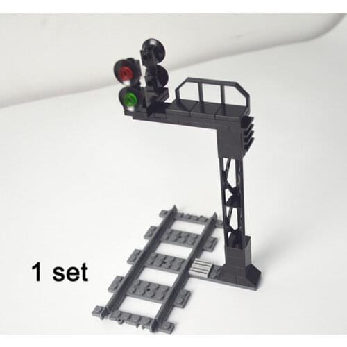 City Tunnel Signal Light Trains Track Accessories Traffic Lamp Models Kits Bricks Toys Compatible With Lego