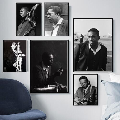 Poster Prints Hot John Coltrane Jazz Musician Music Singer Star Art Canvas Painting Wall Pictures Home Decor quadro cuadros