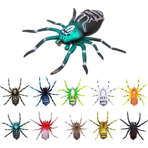 Simulation Spider Fishing Bait with Loop & Hook Fake Rubber Luya Bait Artificial Colorful Fish Lure jlrr