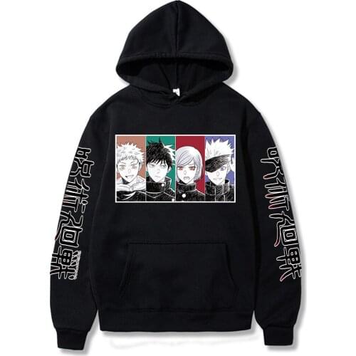 Jujutsu Kaisen Anime Prints Hoodies Men Fashion Streetwear Pullover Casual Wear Loose Warm Mens Clothes Harajuku