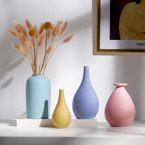 Nordic Color Ceramic Vase Modern Home Decor Accessories Living Room Bedroom Countertop Decorative Small vases Christmas Gift