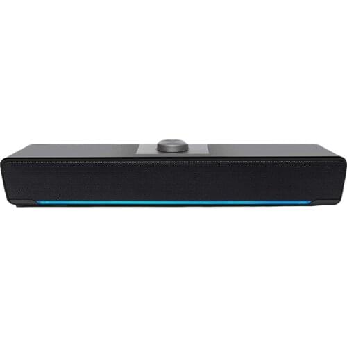 PC Speakers, Computer Speakers Wired Soundbar USB LED Powered Speakers with Powerful Stereo, 3.5mm Aux Input