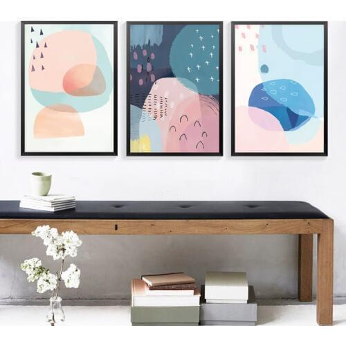 Colorful Abstract Wall Art Poster Canvas Print Multicolor Geometry Picture For Home Decor Canvas Painting