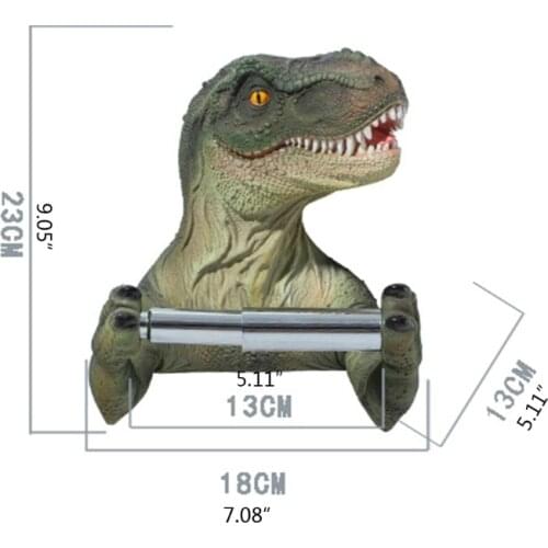 Creative Dinosaur Roll Paper Holder Rack Toilet Paper Holder Tyrannosaurus Wall-mounted Roll Paper Holder Rack For Bathroom Home