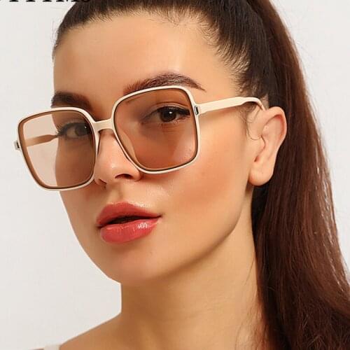 HKNA Square Retro Sunglasses Women Oversized Glasses for Women/Men Luxury Sunglasses Women Vintage Oculos De Sol Mujer UV400