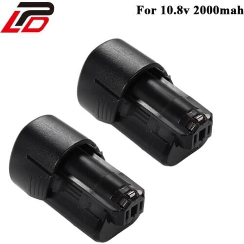 2pcs 10.8V 2.0Ah Li-Ion Replacement Power Tool Battery for Bosch BAT411 BAT412A PS40-2 PS20-2 2 607 336 014 2 607 336 013