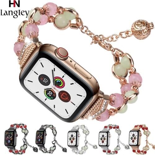 Fashion Band For Apple Watch 5/4/3/2/1 series Wrsitband Bracelet 38mm 40 42 44mm Iwatch Luminous Straps Beautiful Accessories