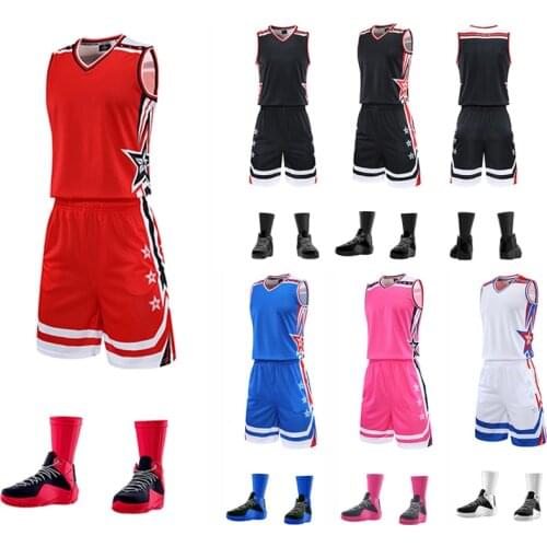 Fashion Men High quality Basketball jersey Set Uniforms kits,Sports clothes basketball jerseys college tracksuits Custom L-5XL