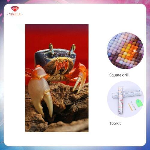 YIKELA 5D Decoration Accessories DIY Full Diamond Painting Gift Crab Painting Diamond Embroidery Cross Stitch Wall Sticker Kit