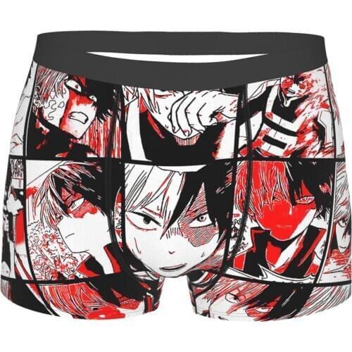 My Hero Academia Deku One for All Todoroki Shoto Collage Underpants Cotton Panties Male Underwear Print Shorts Boxer Briefs
