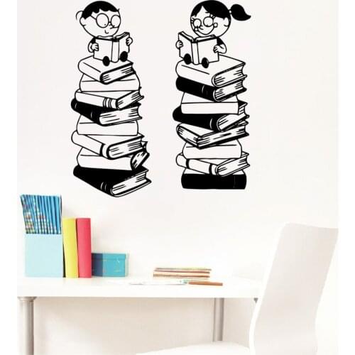 NEW kids and books Wall Sticker Vinyl Art Home Decor schoolroom Kids Room Decoration Accessories Sticker Mural