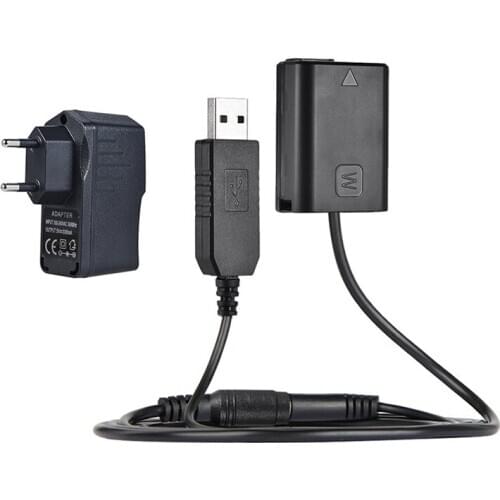 Np-Fw50 Dummy Battery + 5V 3A Usb Power Adapter Cable with Power Plug Replacement for Ac-Pw20 for Sony Nex-3/5/6/7 Series A33 A3