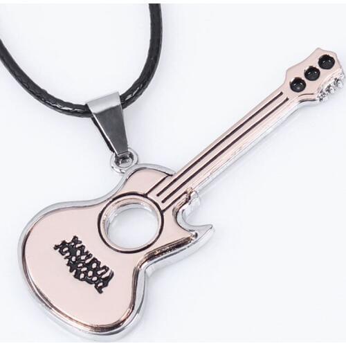 NEW Guitar Stainless Steel Necklaces Trendy Men & Women Urban Country Music Style Charm Pendant Necklaces Fashion Mens Jewelry