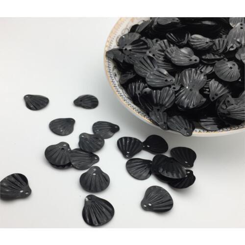 50g 13mm Shell Sequins Loose PVC Paillettes for Crafts Children Sewing DIY Dress Clothing Accessories Black Confetti Spangles