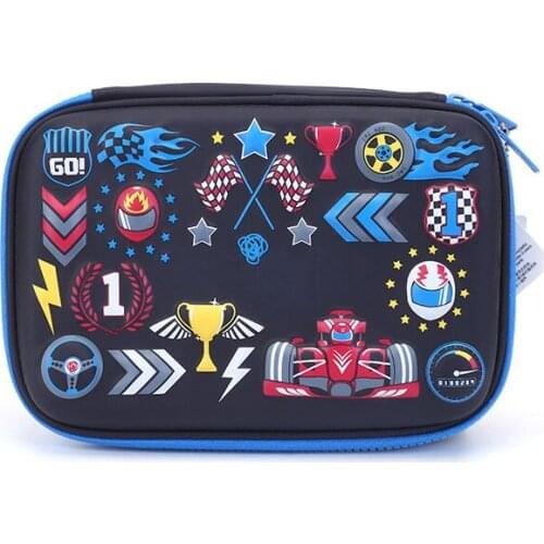 EVA Boy Student Stationery Cartoon Racing Car Storage Bag Portable Pencil Case High Capacity Storage Bag Kids School Supplies