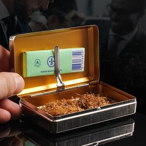 Portable tobacco Cigarette Case Multifunctional with Paper Holder Tobacco Box Humidor Container Elegant Smoking Pipe Tool