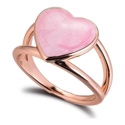 Pink Swirl Heart Statement Ring Rose Gold Jewelry Fashion Woman Rings For Jewelry Making 2020 New Winter Ring