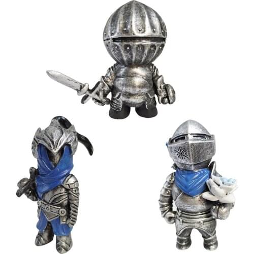 Knight Gnomes Guard Resin Sculpture Garden Goblin Soldier Knight Guard Figurine Armor Miniature Ornament Outdoor Yard Decoration