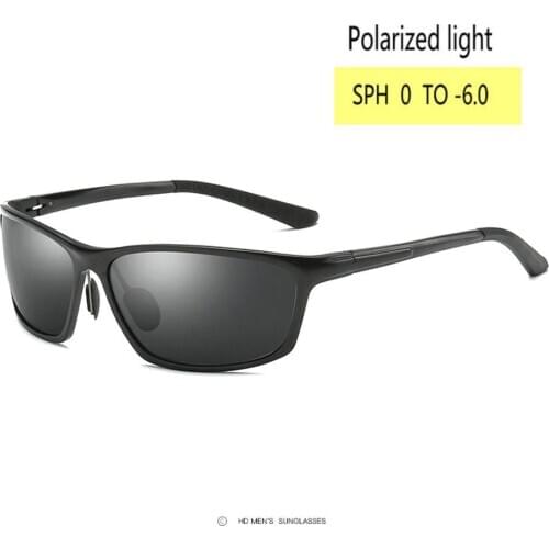 Aluminum Magnesium Men Women Sun Glasses Polarized Mirror Sunglasses Custom Made Myopia Minus Prescription Lens -1 to -6 FML