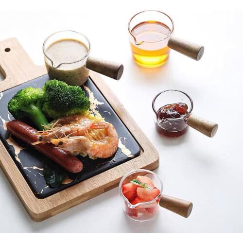 Glass Milk Jug Japanese Style with A Small Milk Pot Small Milk Cup Milk Jug Jar Seasoning Milk Cup Sauce Saucer Coffee Utensils