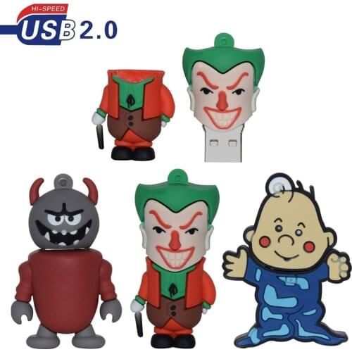 Cute Cartoon Funny Usb 2.0 Flash Drive U disk Pen Drive High Storage 64GB 128GB Pen drive 32GB 16GB 8GB 4GB memoria USB Stick