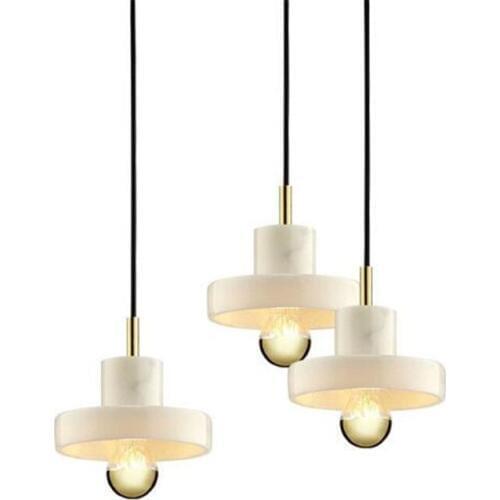 Post-modern White Marble Stone Led Pendant Light for Dining Room Bedroom Living Room Deco Marble Supension Lamp 2309