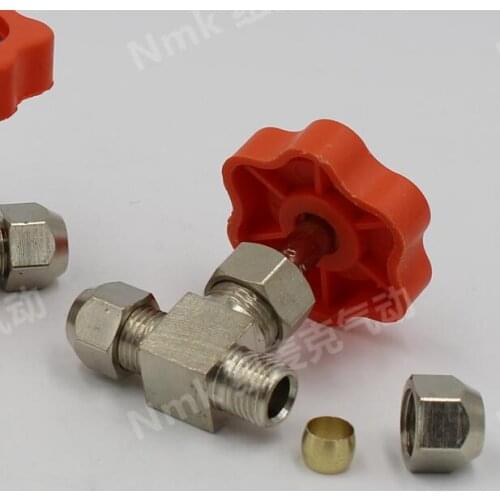 Tube OD 6mmNeedle Valve Nickel-Plated Brass Plug