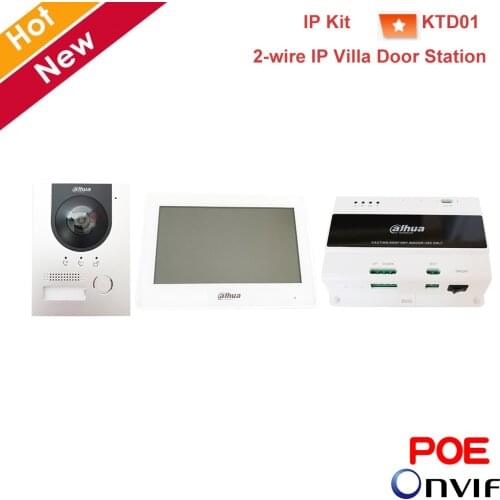 Dahua Video Intercoms 2-Wire IP Kit Villa Door Station 7 "Monitor 2MP Colorful 160° Fisheye camera Built-in speaker 2 Way voice