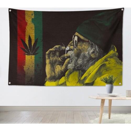Jamaica Reggae Hea Rock Band Poster Banners Bar Cafe Hotel Theme Wall Decor Hanging Art Waterproof Cloth Polyester Fabric Flags