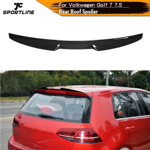 Rear Roof Spoiler Boot Lip Wing Spoiler For Volkswagen VW Golf 7 7.5 2014 - 2020 ABS Glossy Black