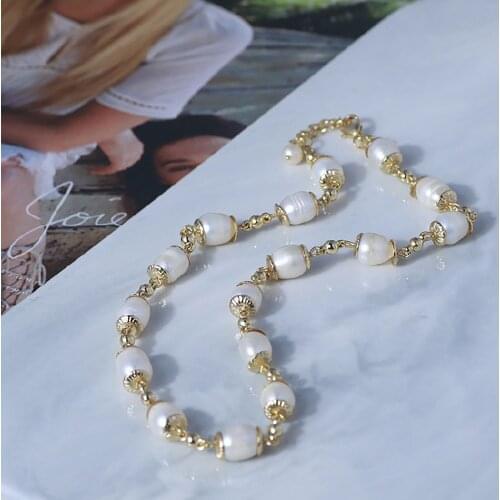Women natural freshwater pearl necklace long and short style choker party jewelry necklace