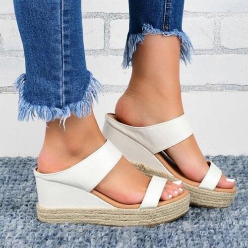 Sommer Platform Slippers 2021 Fashion Women Gladiator Sandal Wedges Shoes Woman Casual Woman Peep Toe Espadrille Femme