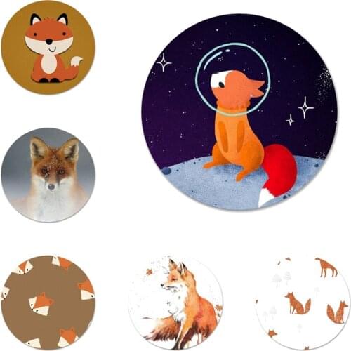 58mm lovely Animal Fox Icons Pins Badge Decoration Brooches Metal Badges For Clothes Backpack Decoration