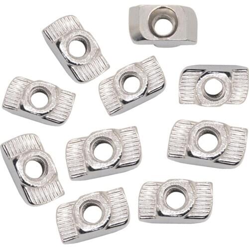 10pcs/lot M3 M4 M5 M6 M8 Thread T Nut EU Standard Drop In T-Slot Carbon Steel for 2020 3030 4040 4545 Series Aluminum Profiles
