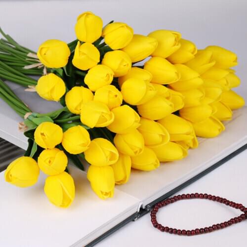 10Pcs Mini Tulips Artificial Flowers Real Touch Tulipanes Artificiales Fake Flower Bouquet Tulip For Home Wedding Decor Flower 4