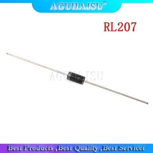 100PCS Rectifier Diode 2A 100 0V DO-15 RL207