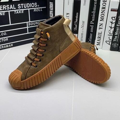 2021 Spring Autumn Men Martin Boots Increased Boots Fashion Casual Shoes Board Shoes High Quality Outdoor Boots British Style