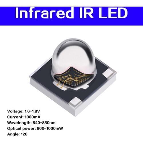 50pcs CCTV Accessories 3535 Infrared IR LED 840-850nm 120degree high power X3