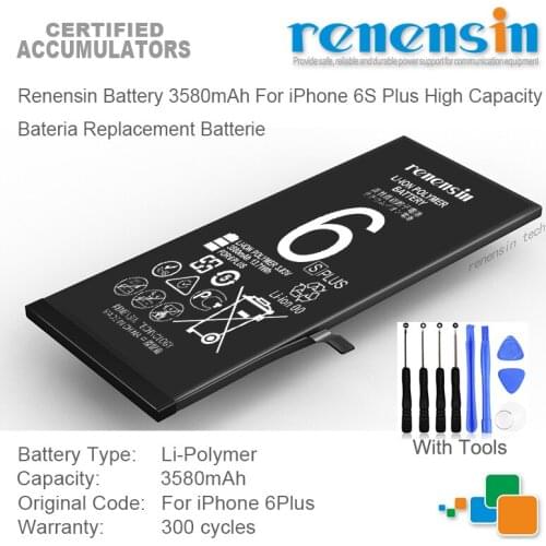 Renensin Battery 3580mAh For iPhone 6S Plus High Capacity Bateria Replacement Batterie with tools